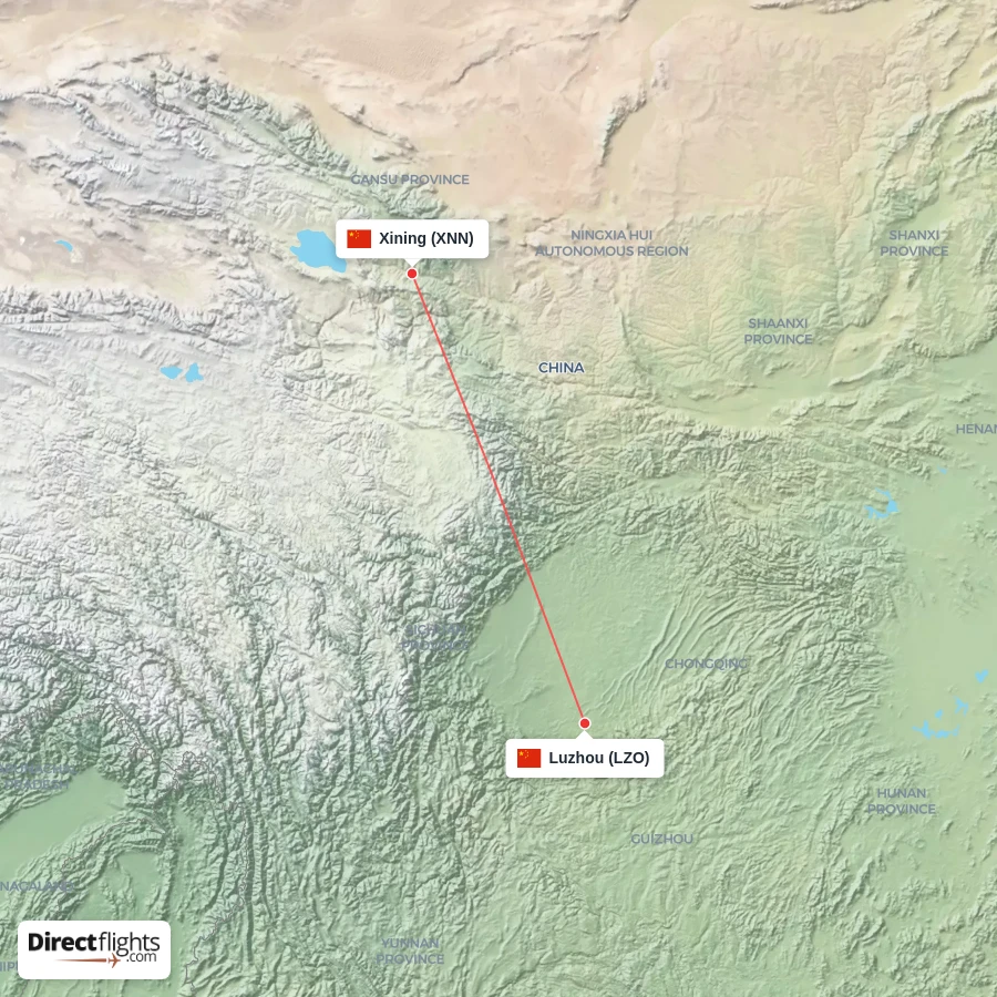 LZO - XNN route map