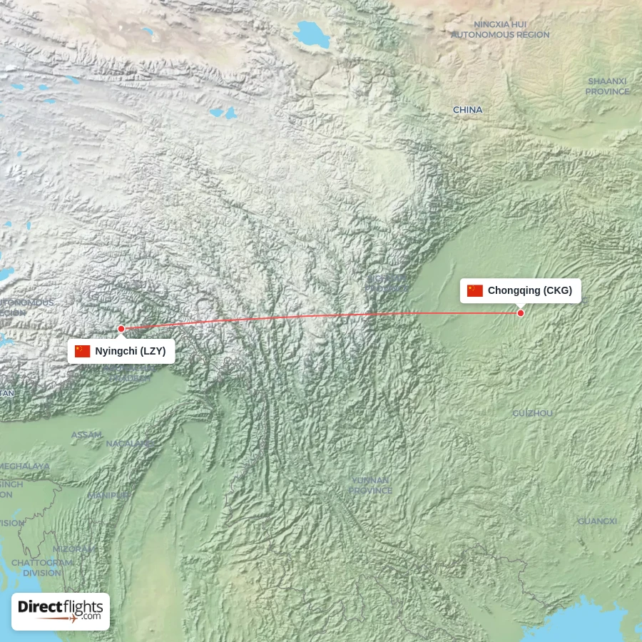 LZY - CKG route map