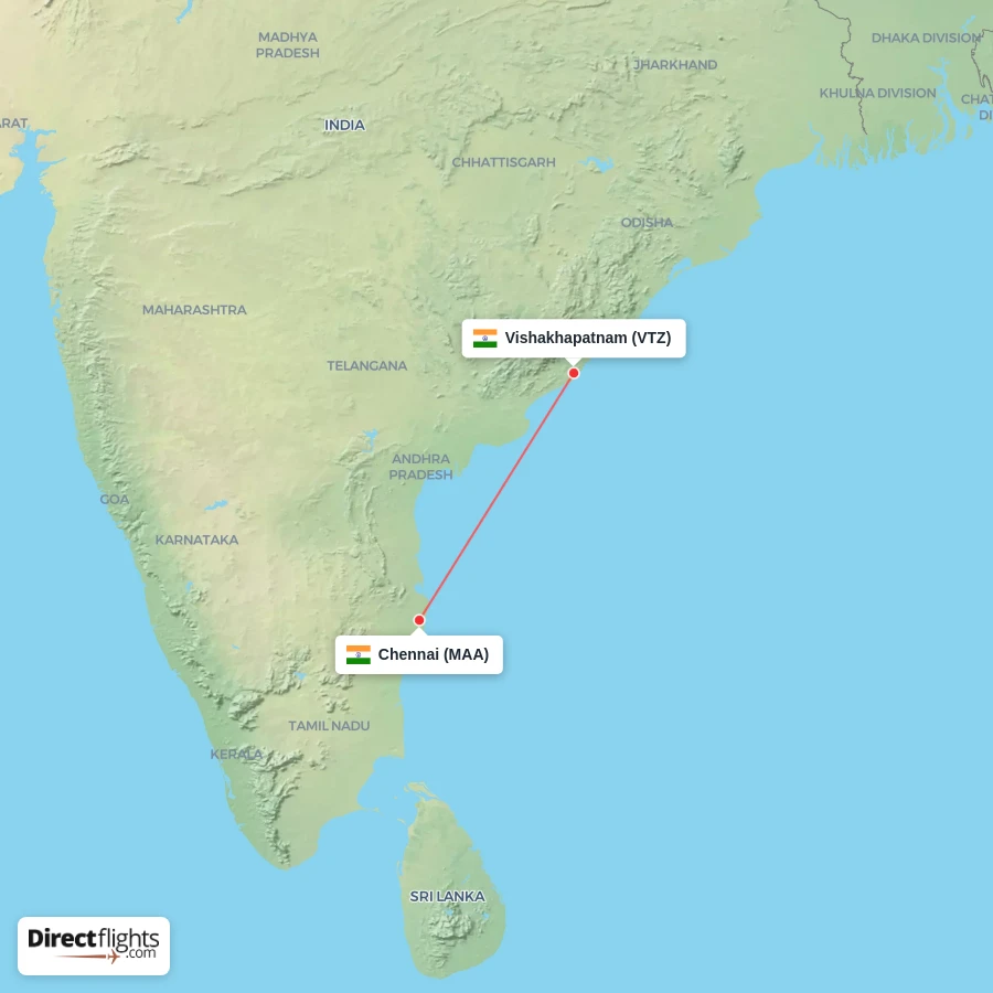 MAA - VTZ route map