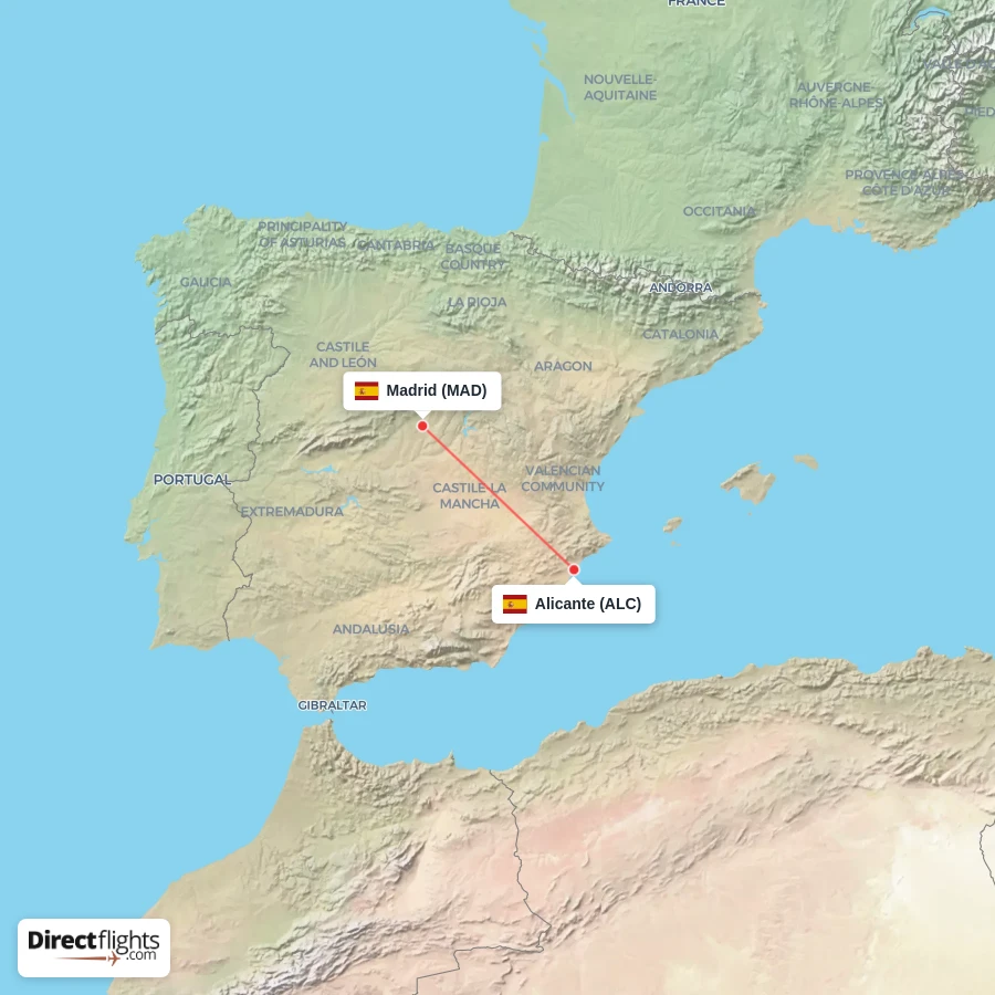 MAD - ALC route map