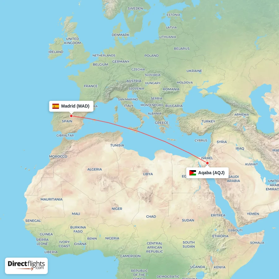 MAD - AQJ route map