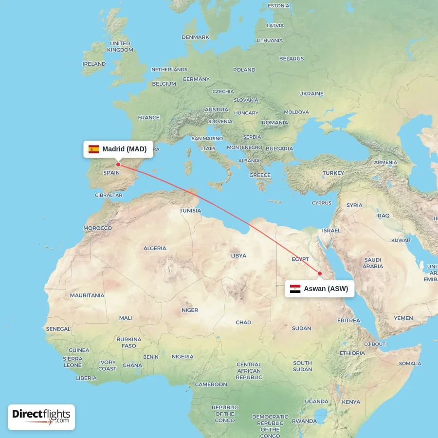 MAD - ASW route map