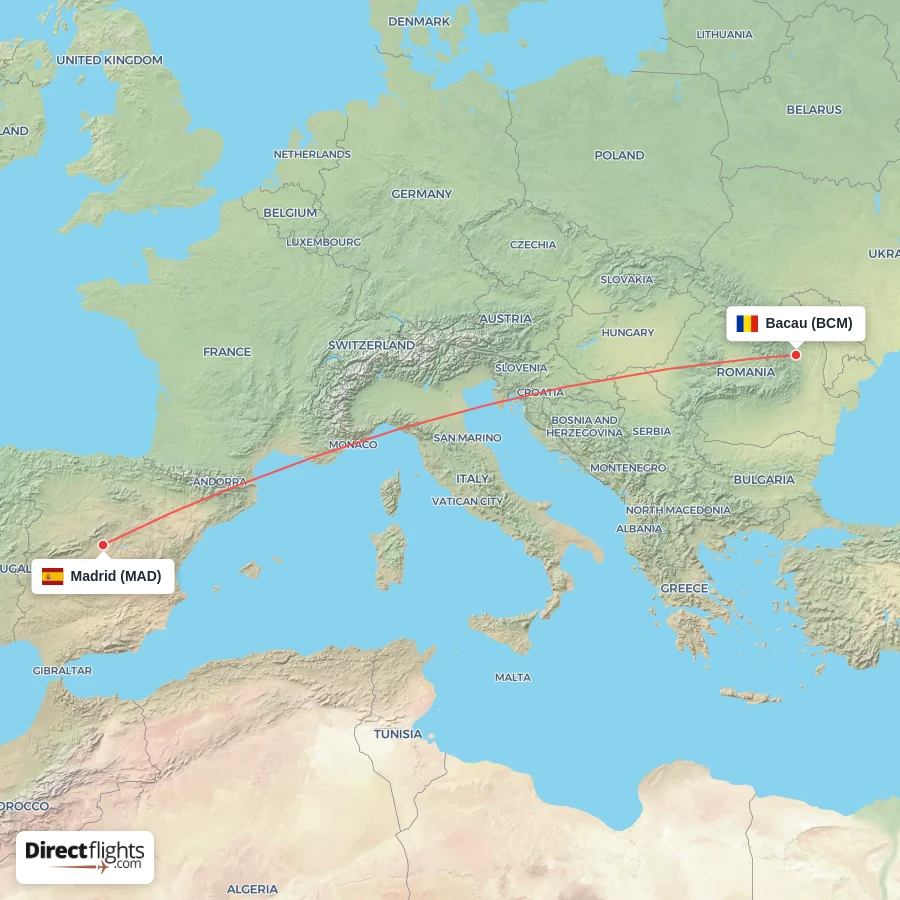 MAD - BCM route map