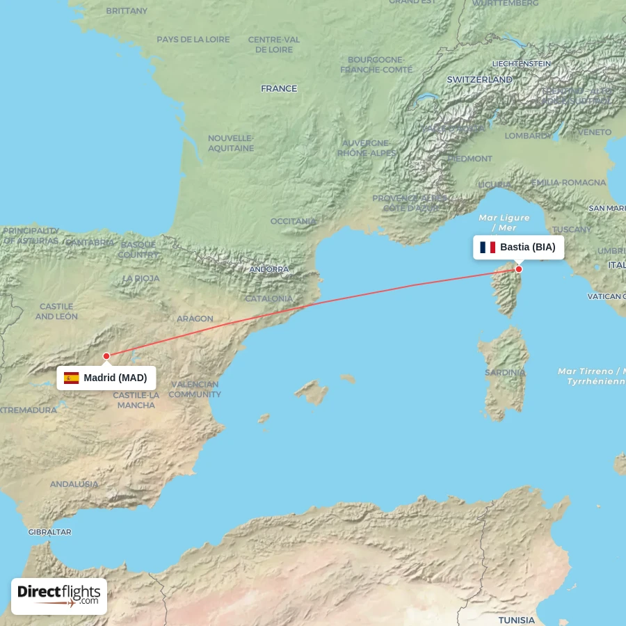 MAD - BIA route map