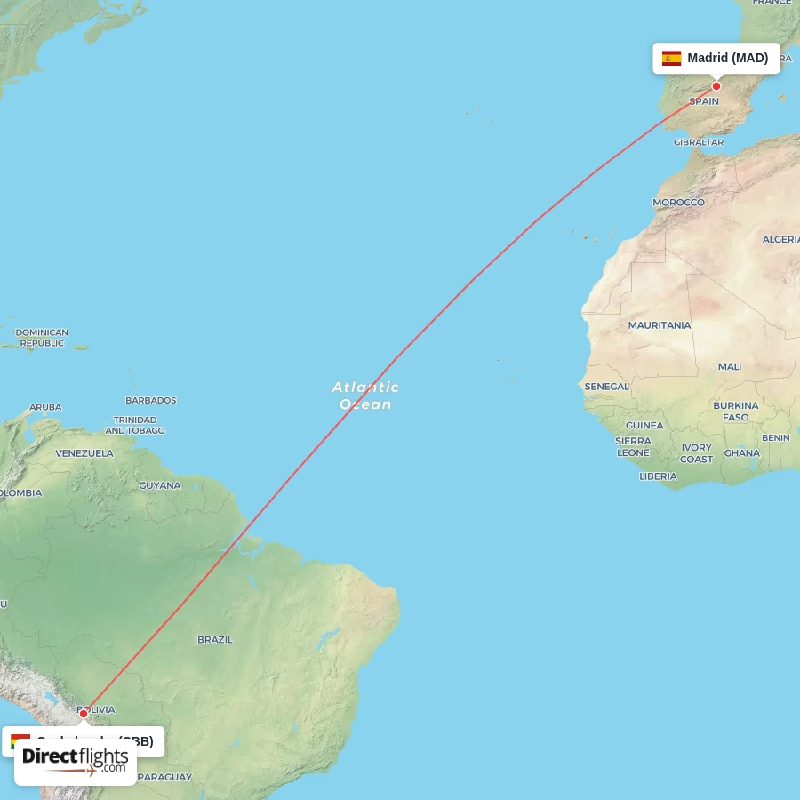 MAD - CBB route map