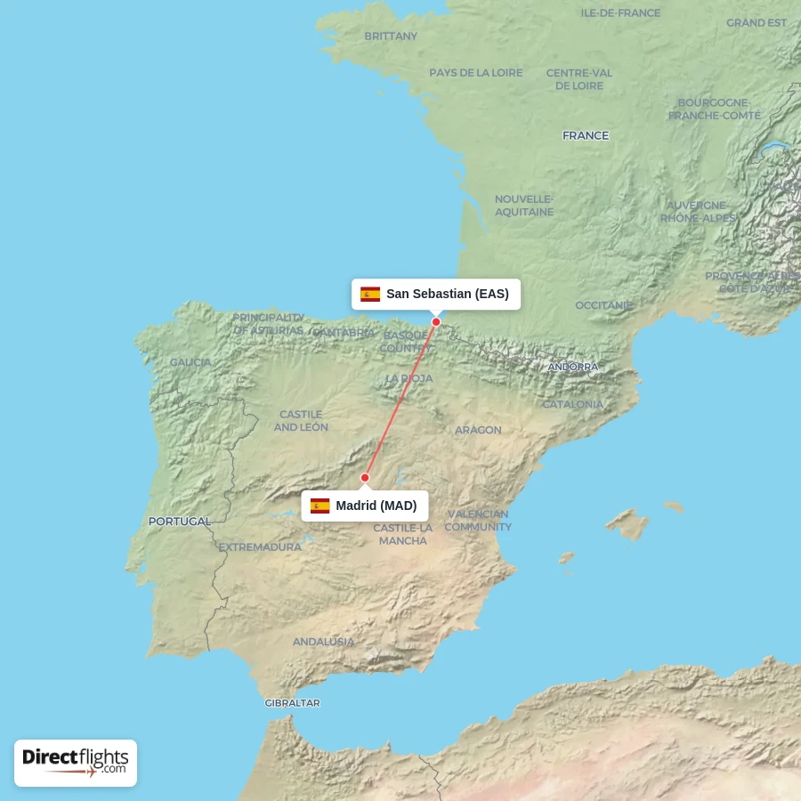 MAD - EAS route map