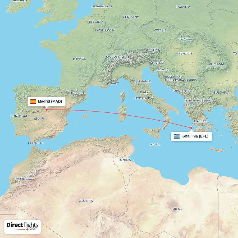 MAD - EFL route map