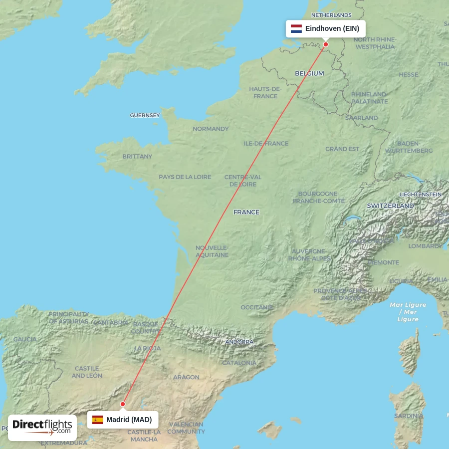 MAD - EIN route map