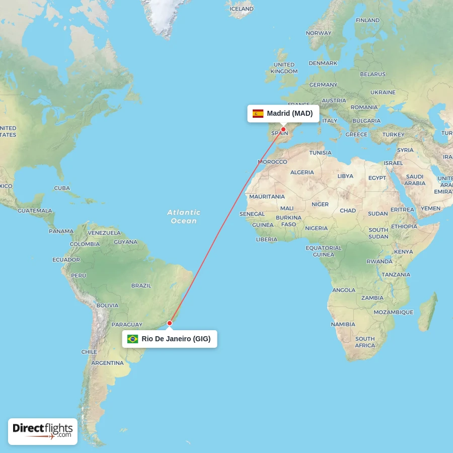 MAD - GIG route map