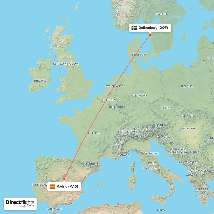 MAD - GOT route map