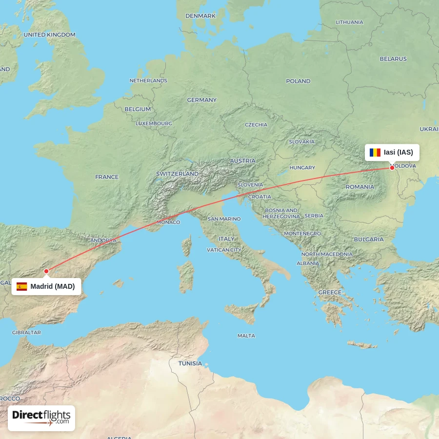 MAD - IAS route map