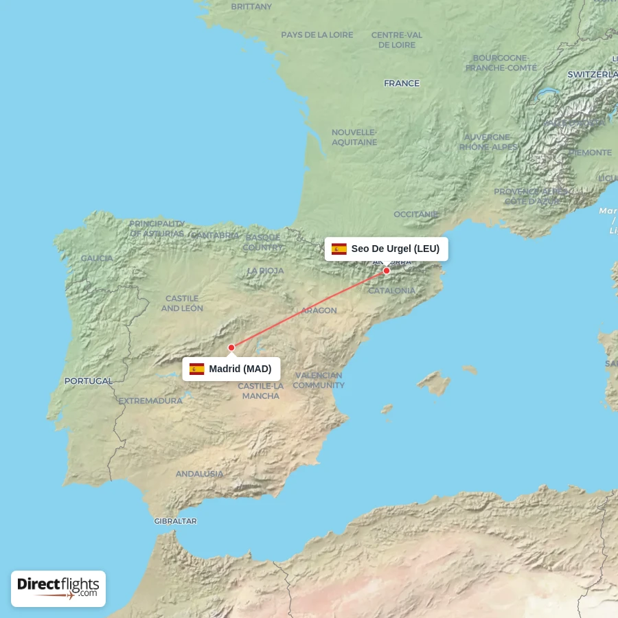 MAD - LEU route map