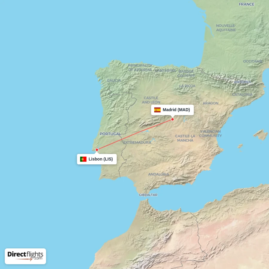 MAD - LIS route map