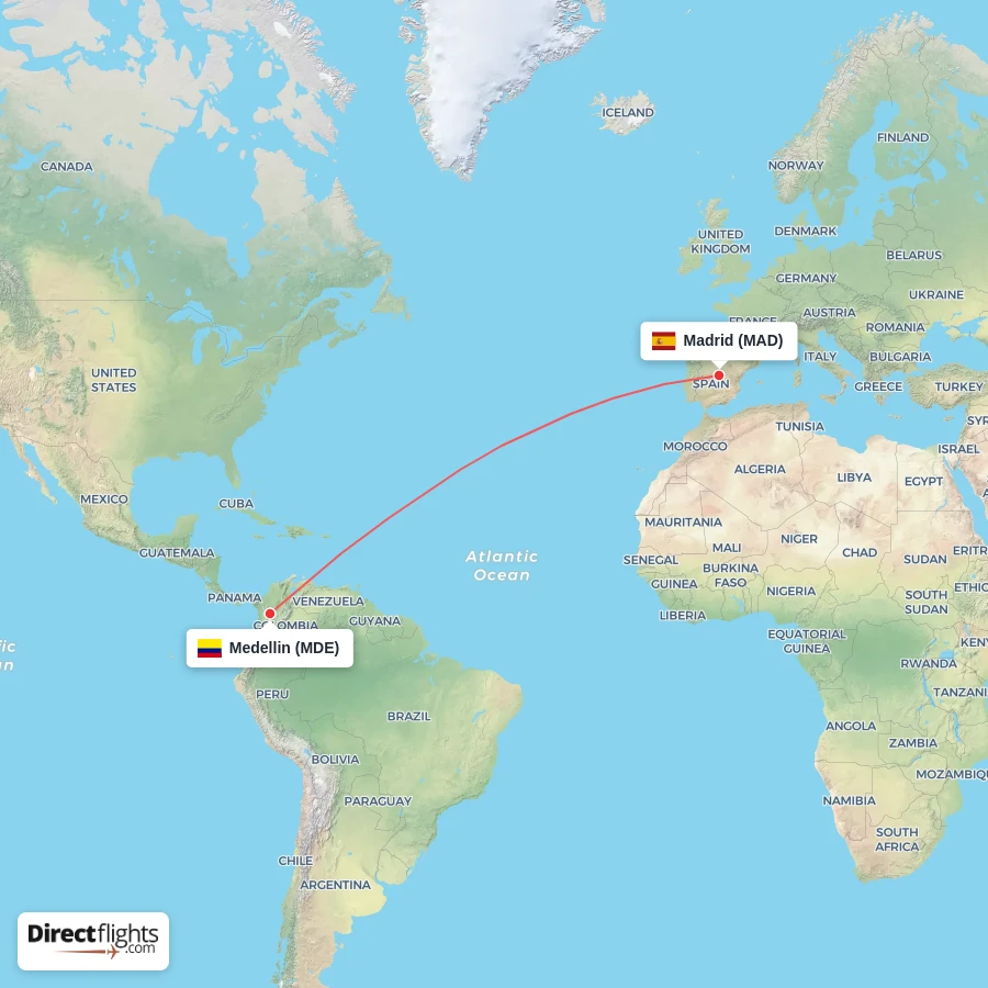 MAD - MDE route map
