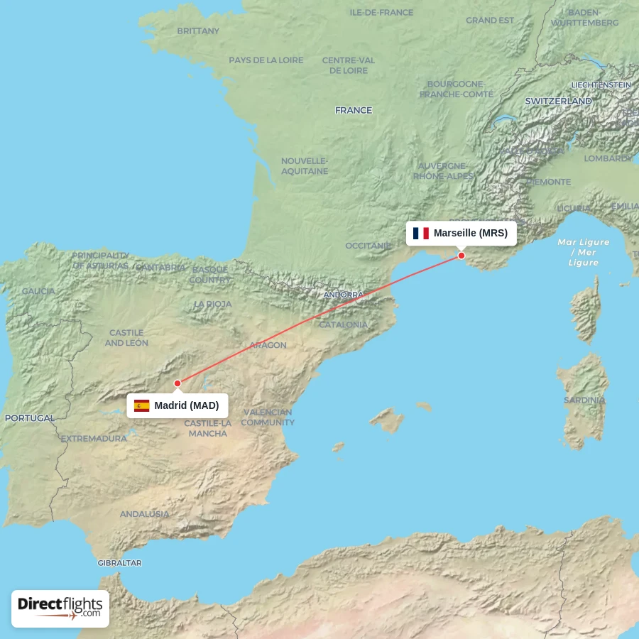 MAD - MRS route map