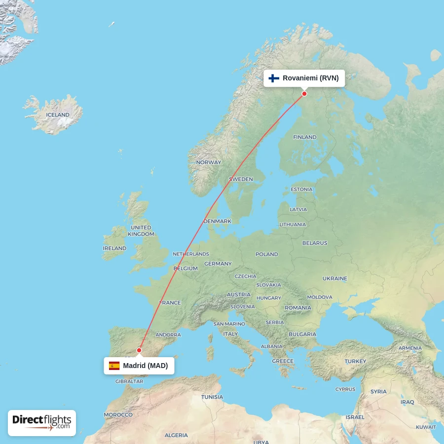 MAD - RVN route map