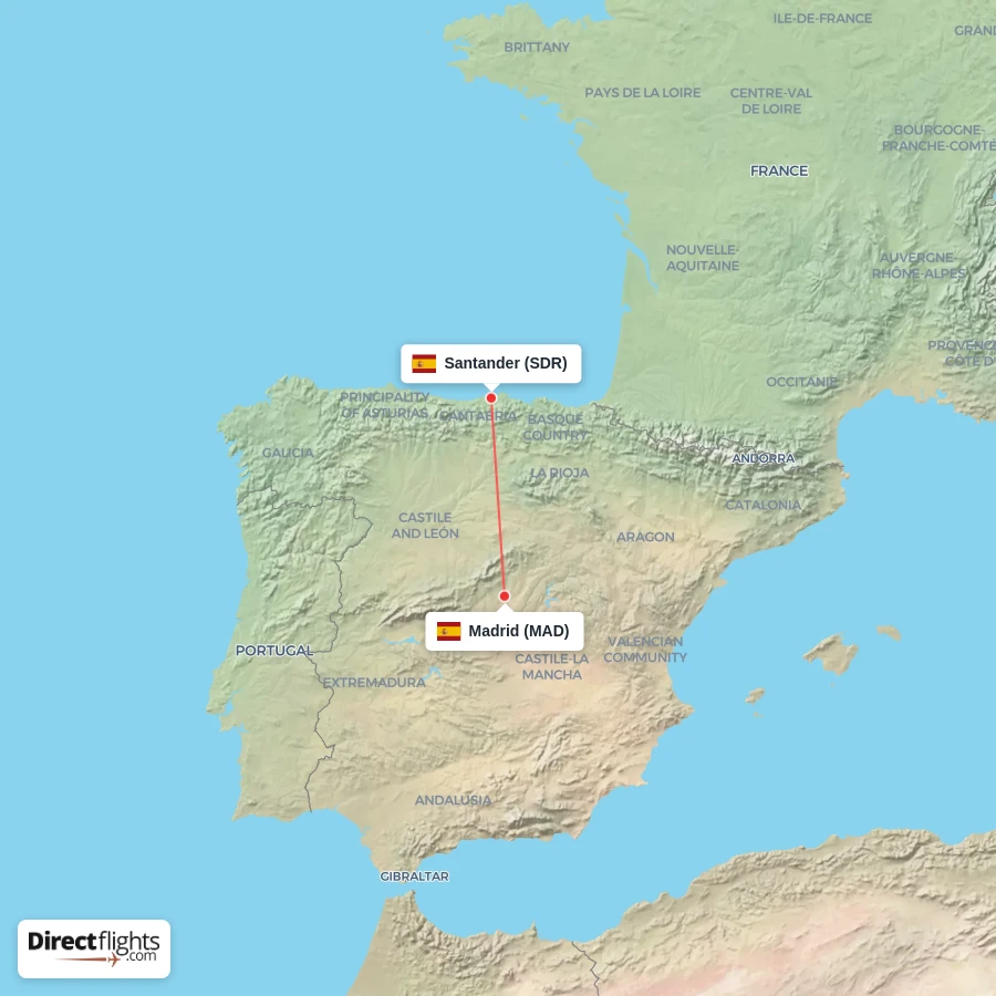 MAD - SDR route map