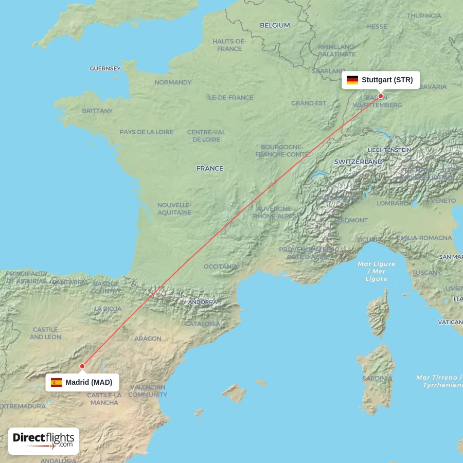 MAD - STR route map