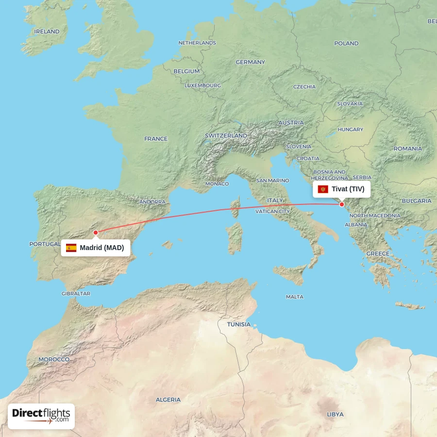 MAD - TIV route map