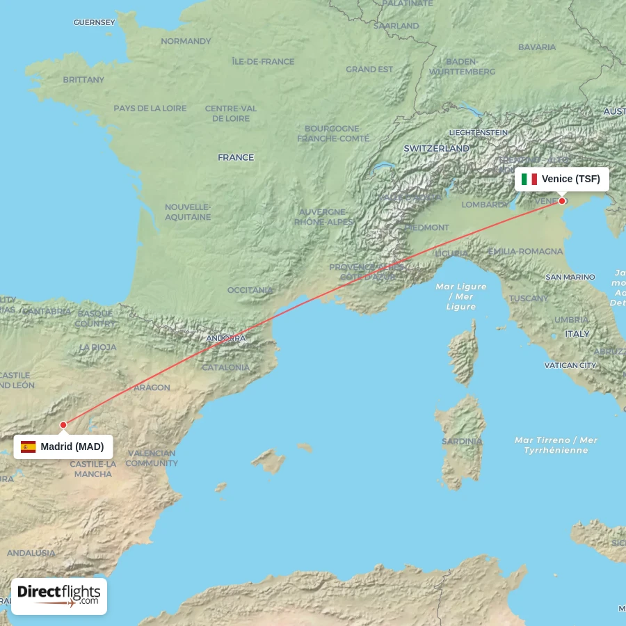 MAD - TSF route map