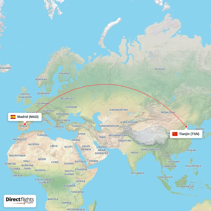 MAD - TSN route map