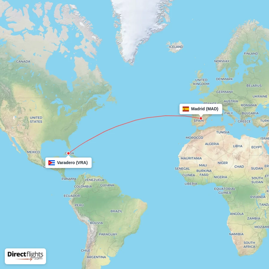 MAD - VRA route map
