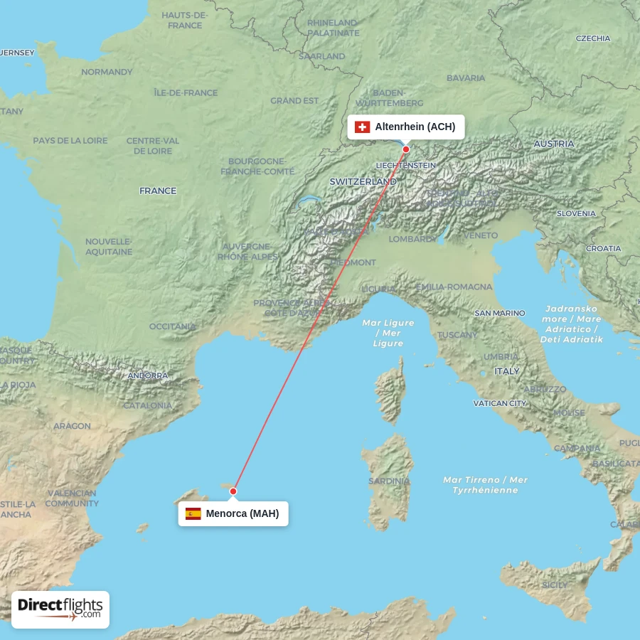 MAH - ACH route map