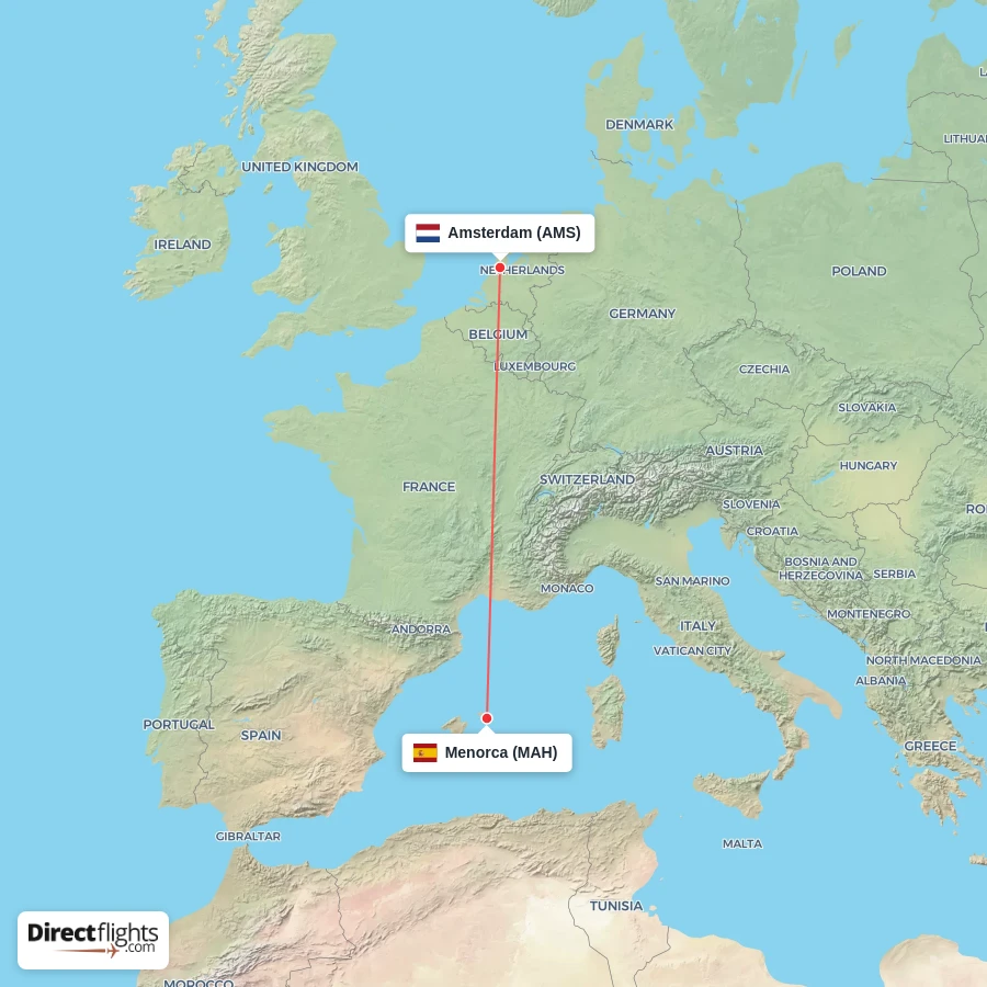 MAH - AMS route map