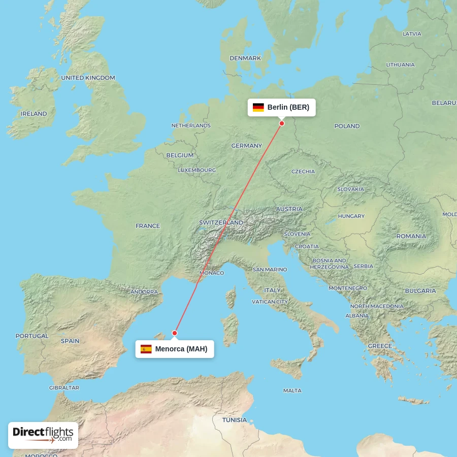 MAH - BER route map