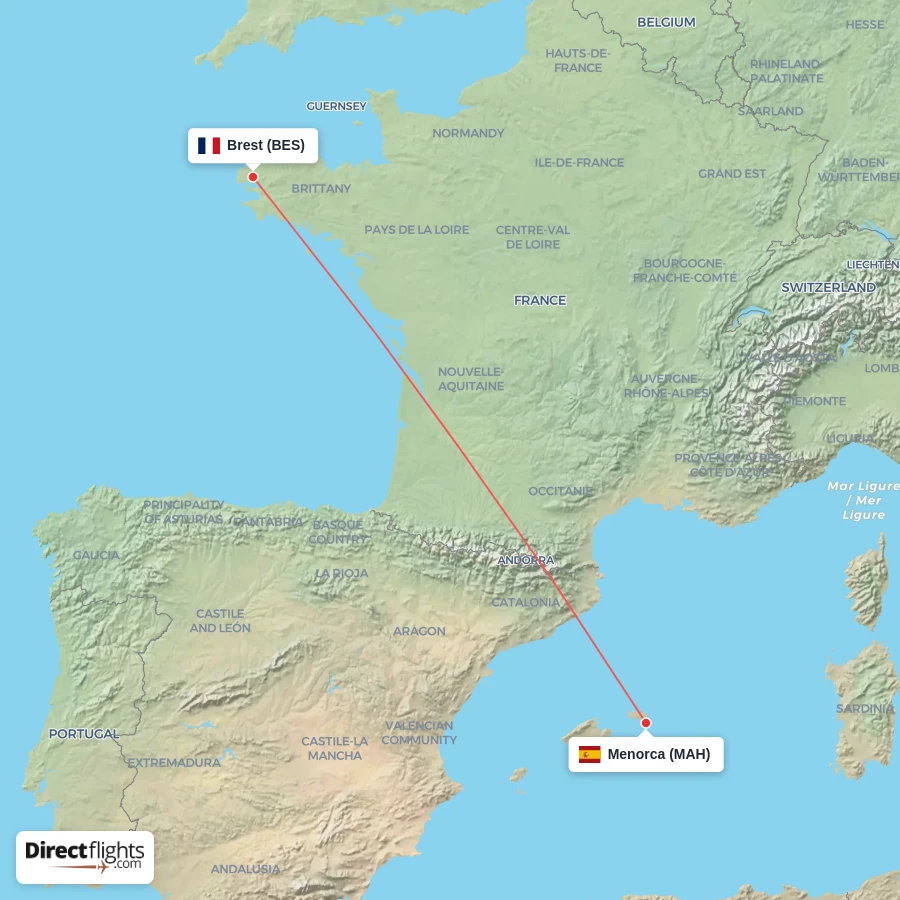 MAH - BES route map