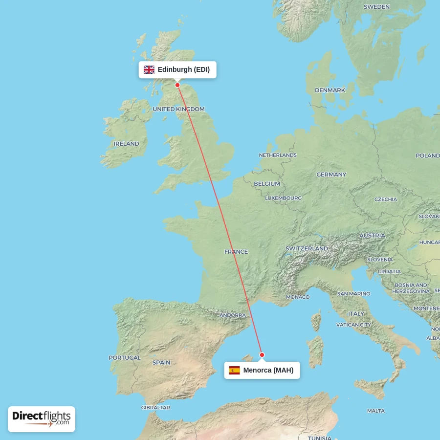 MAH - EDI route map