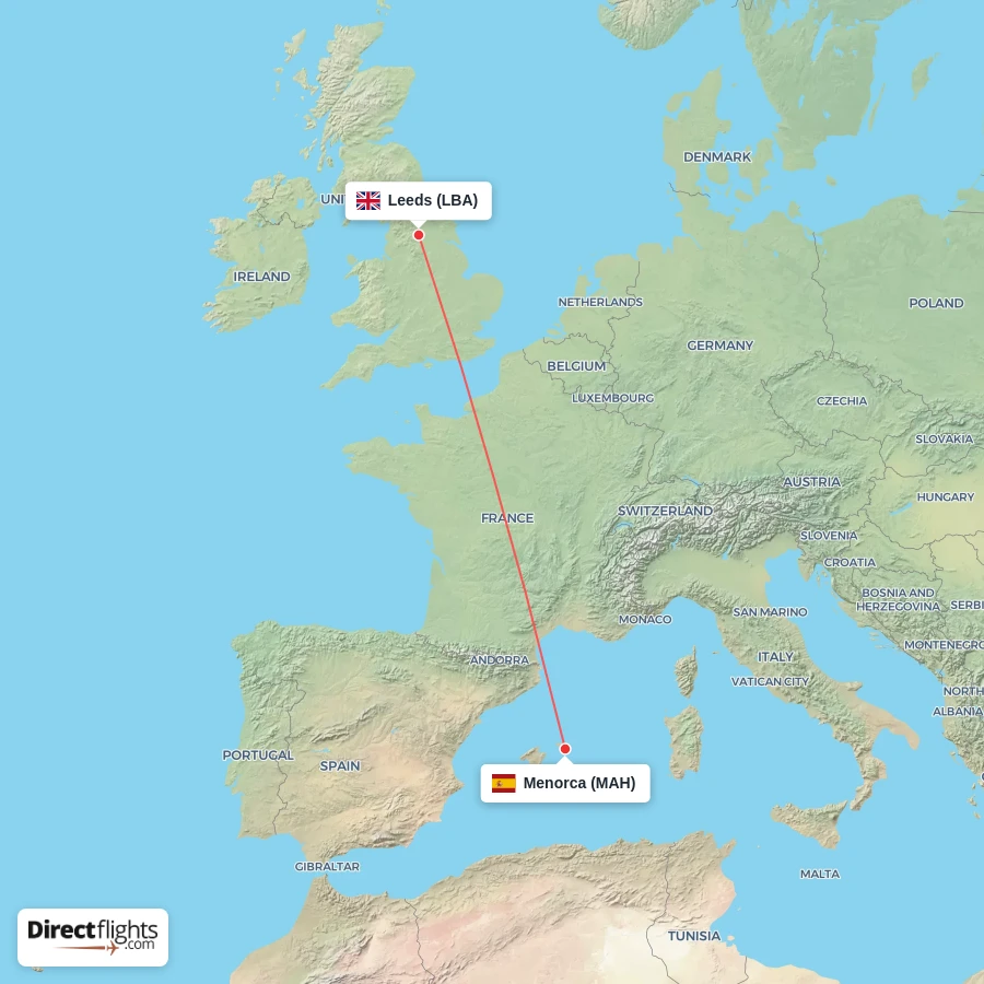 MAH - LBA route map