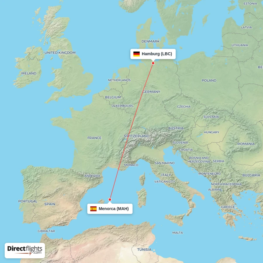 MAH - LBC route map