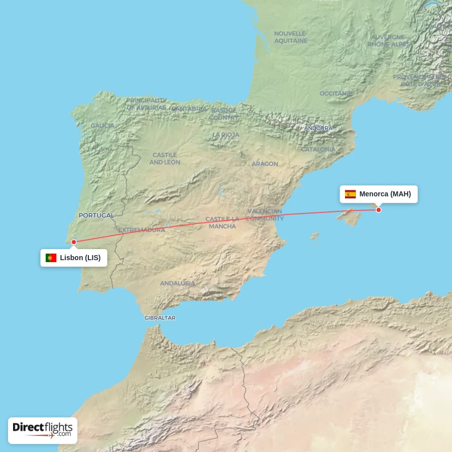 MAH - LIS route map