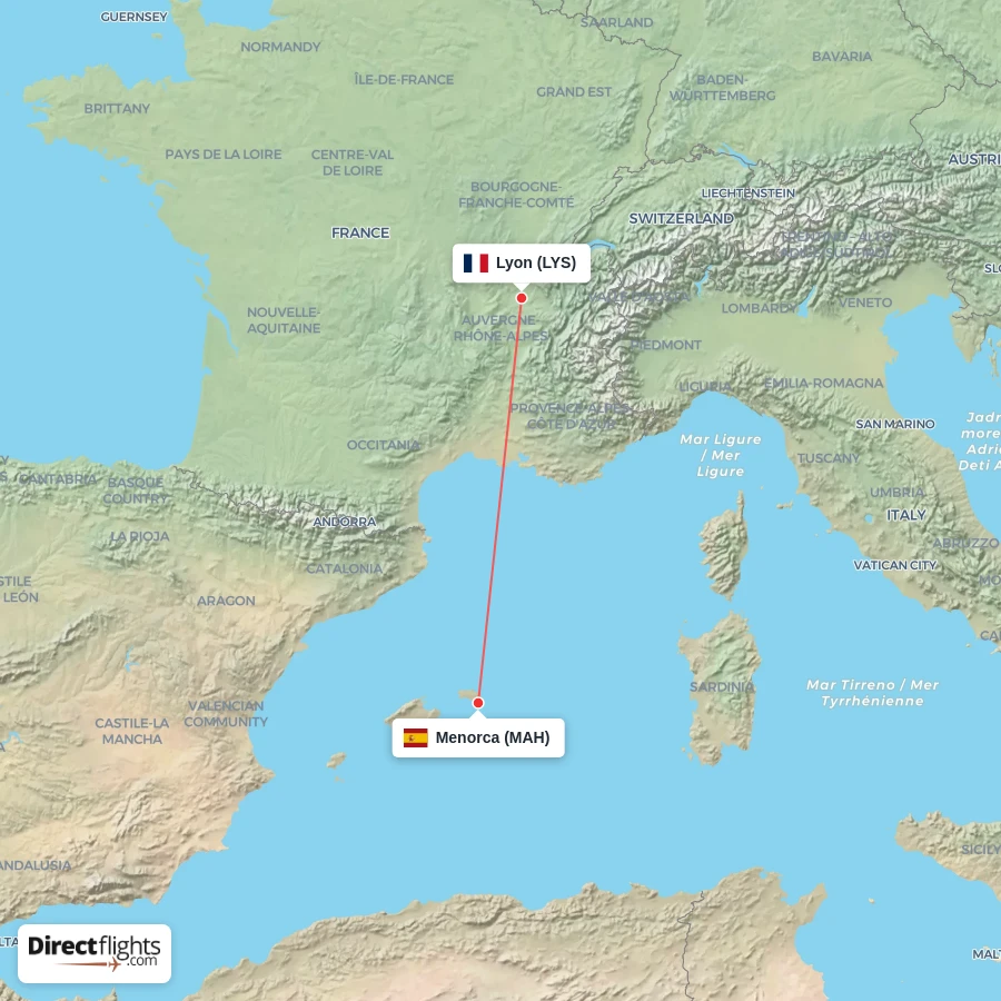 MAH - LYS route map