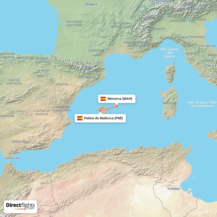 MAH - PMI route map