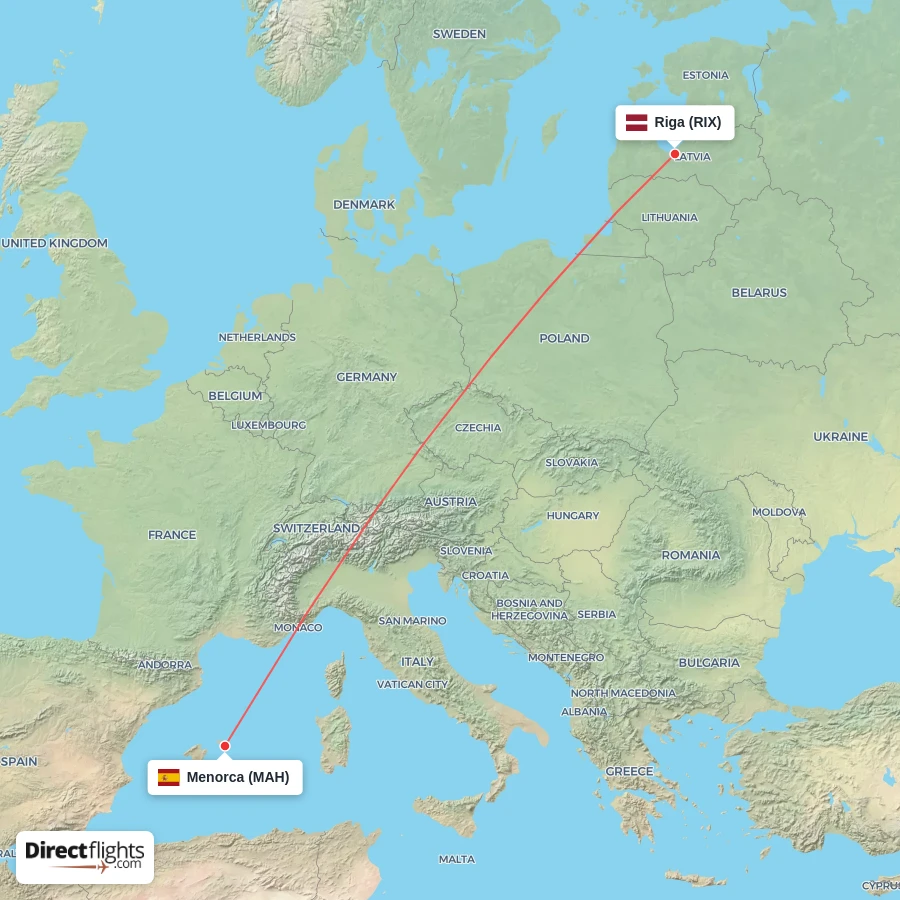 MAH - RIX route map