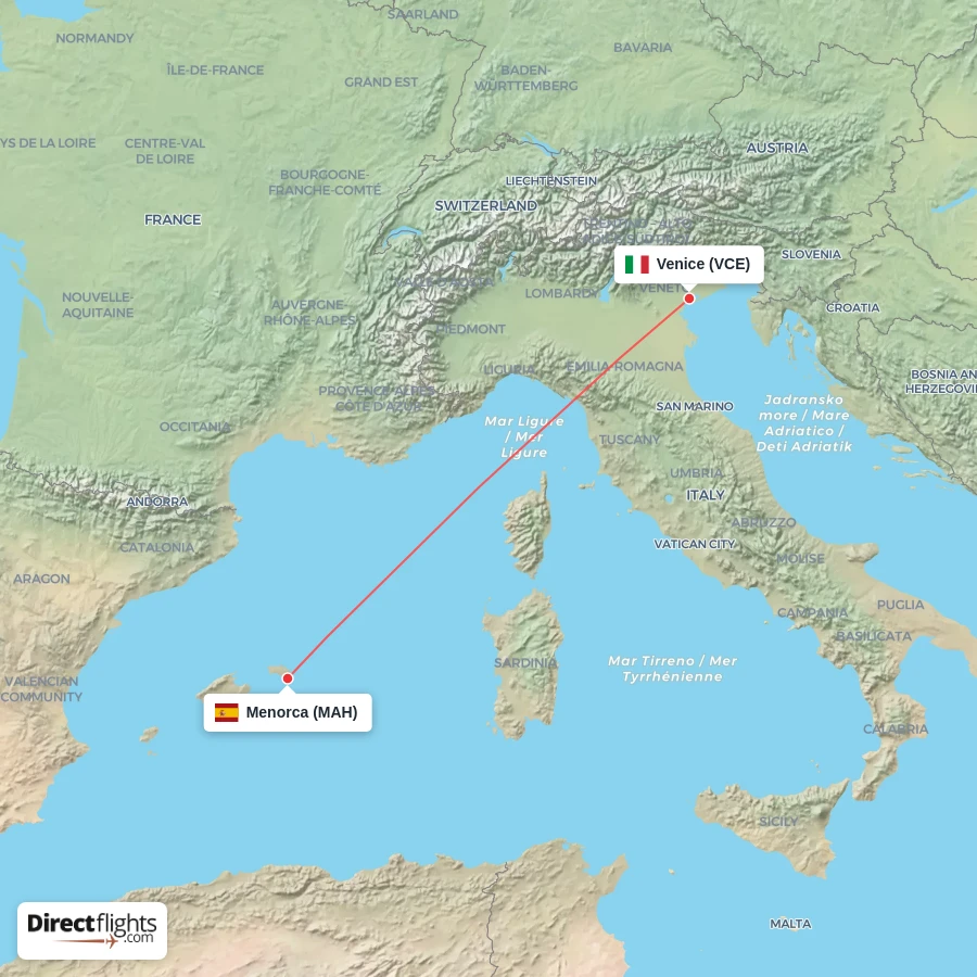 MAH - VCE route map