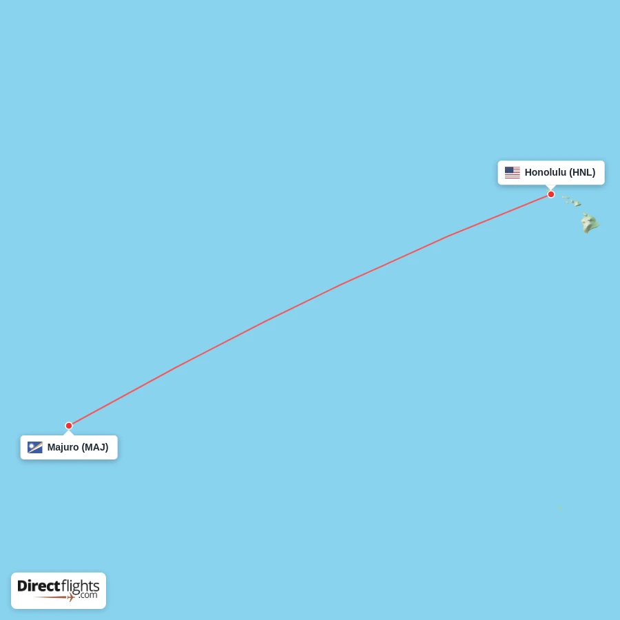 MAJ - HNL route map