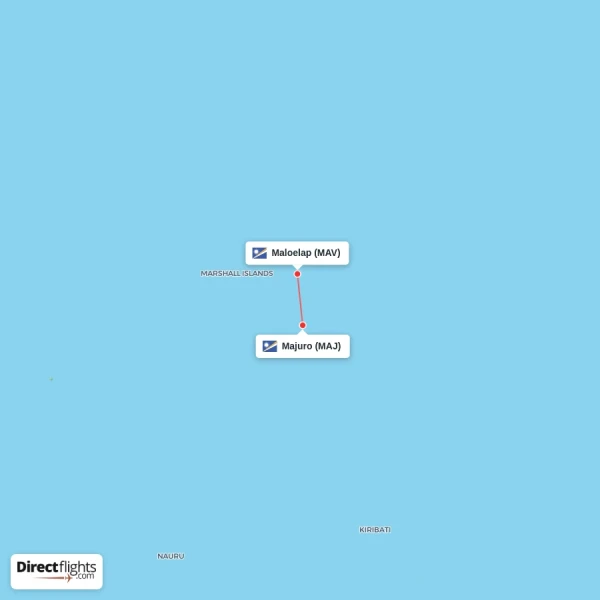 Majuro - Maloelap direct flight map