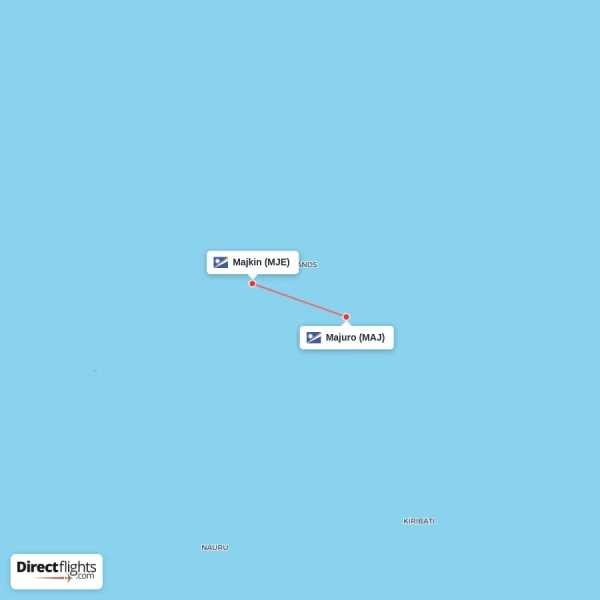 Majuro - Majkin direct flight map