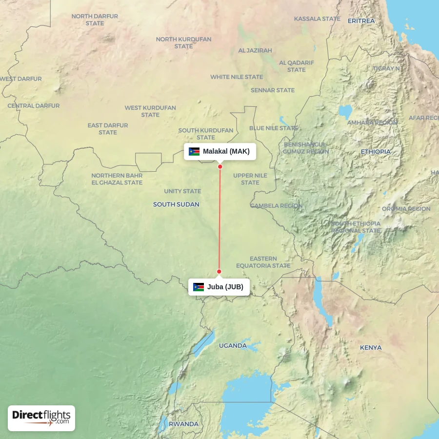 MAK - JUB route map