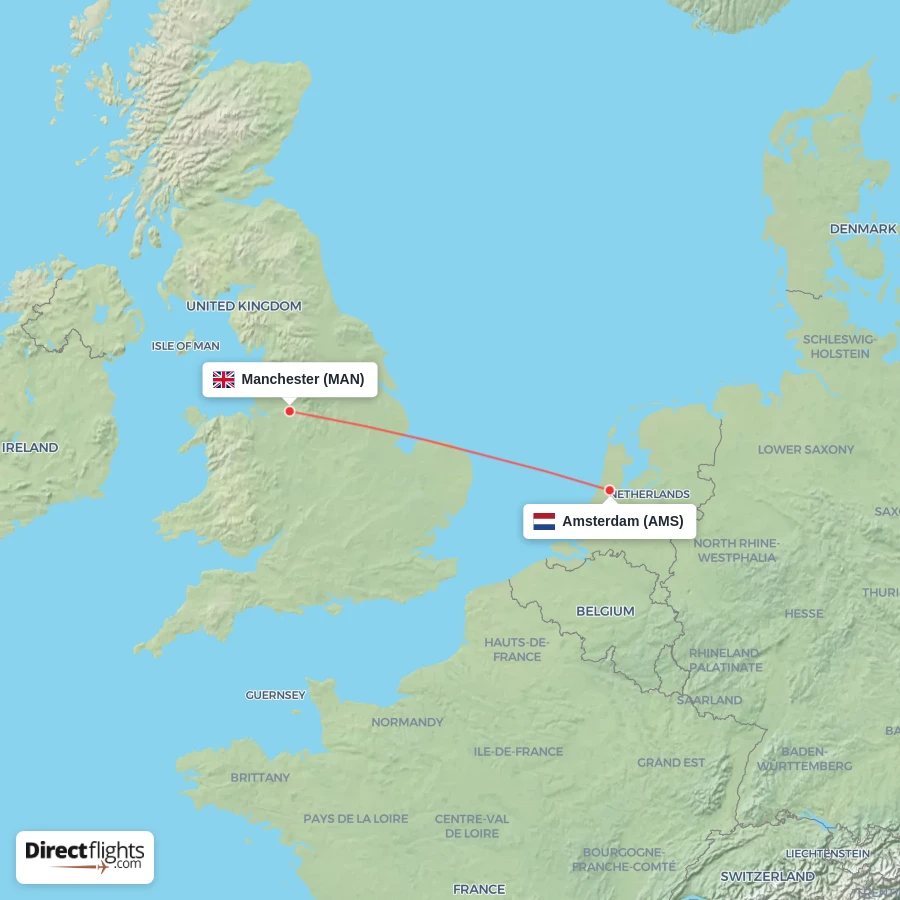 MAN - AMS route map