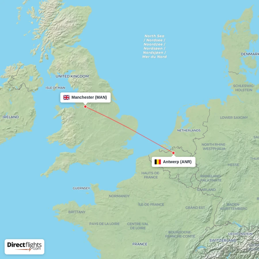 MAN - ANR route map