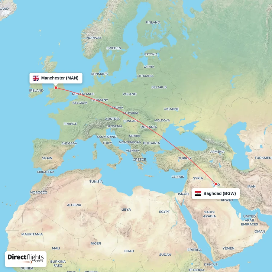 MAN - BGW route map