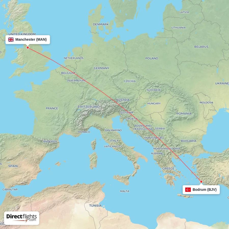 MAN - BJV route map
