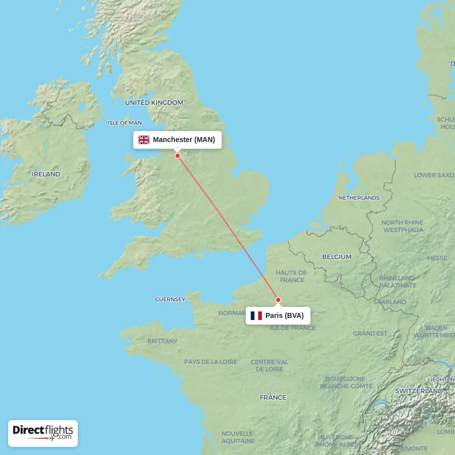 MAN - BVA route map