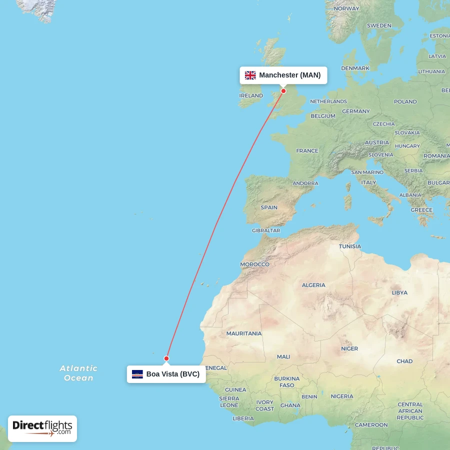 MAN - BVC route map