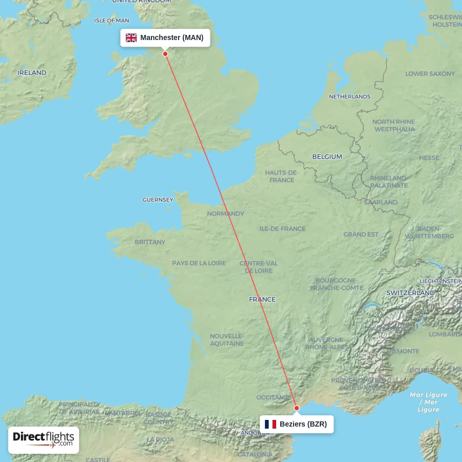 MAN - BZR route map