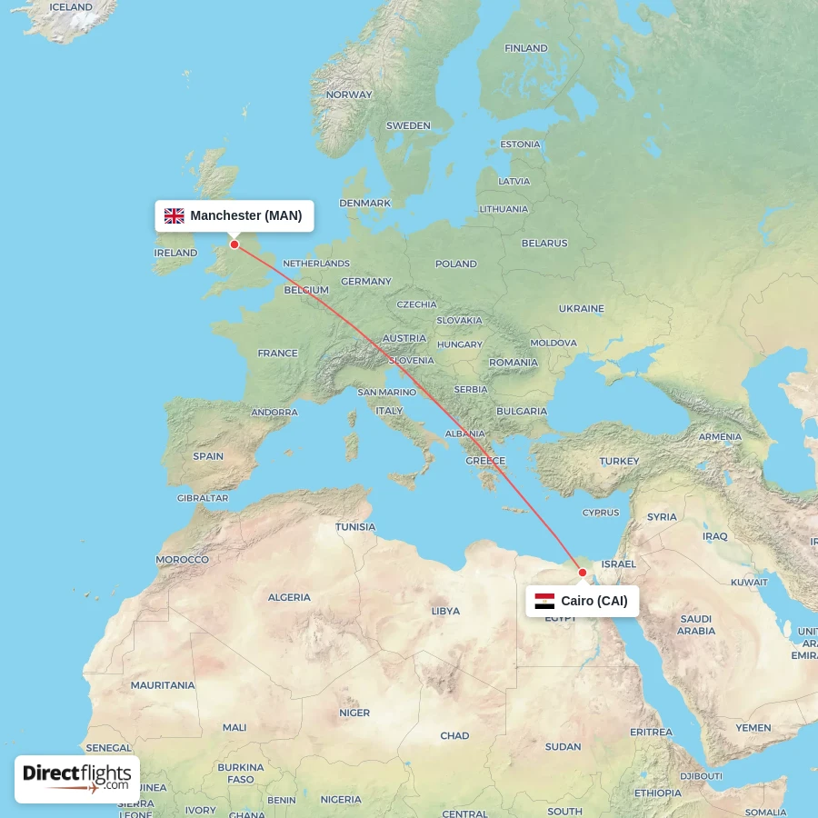MAN - CAI route map